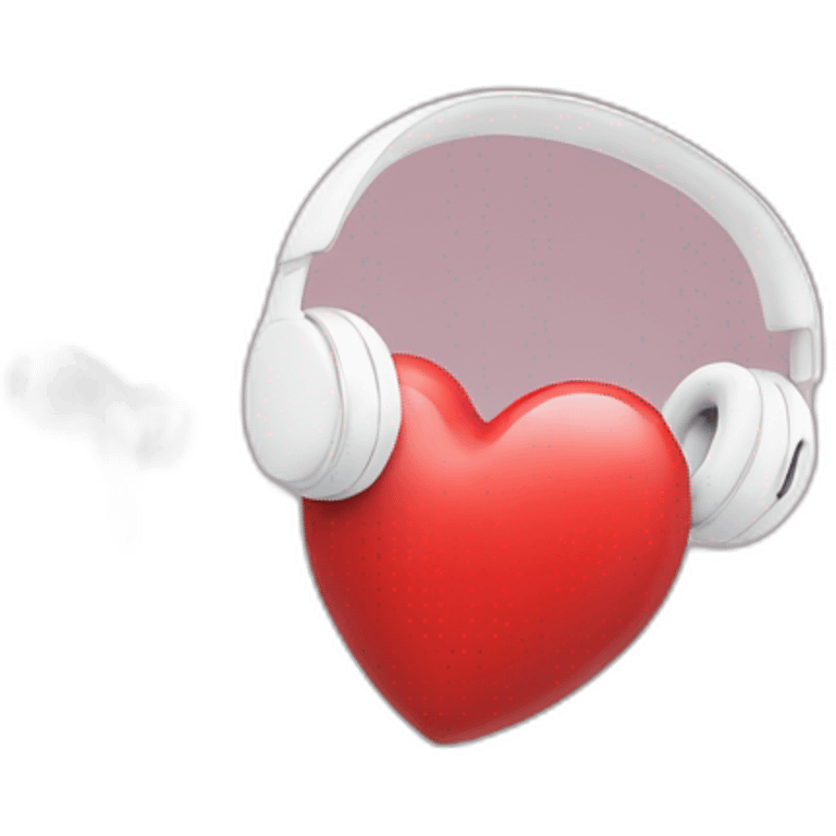 Heart earphone emoji