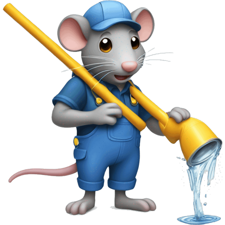 rat plumber burst water pipe emoji