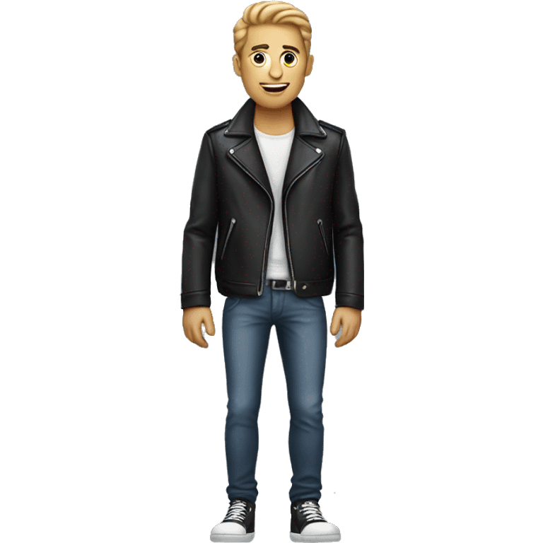 stylish male with leather jacket food  emoji