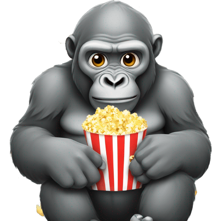 gorilla eating popcorn emoji