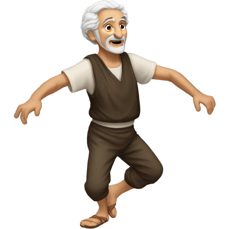 Old Greek man dancing  emoji