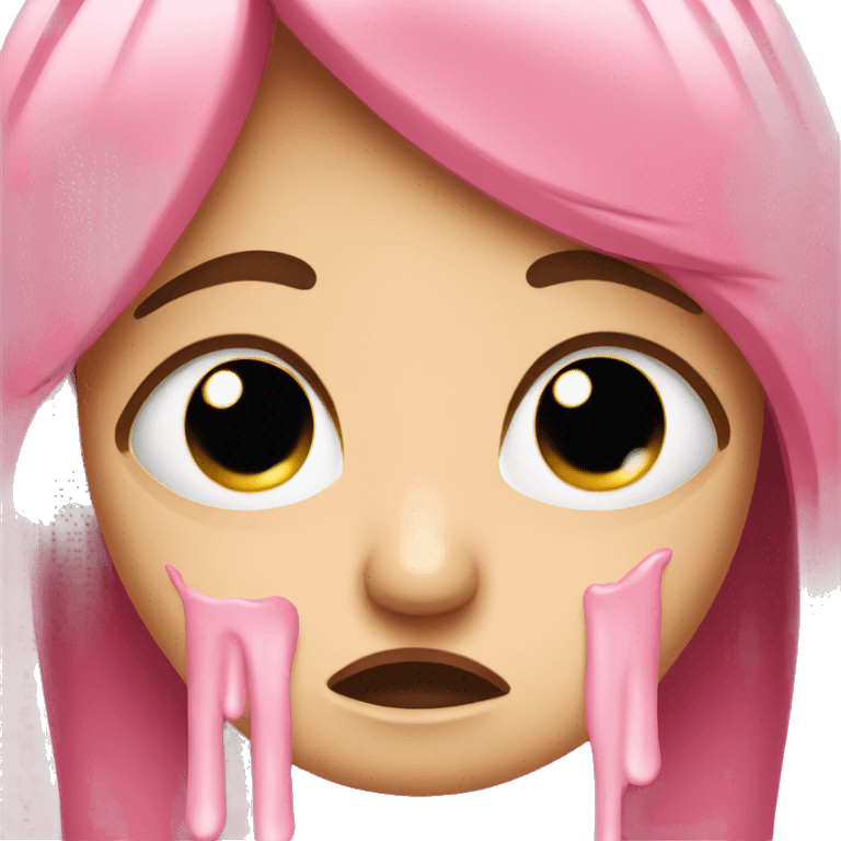 emoji crying pink tears emoji