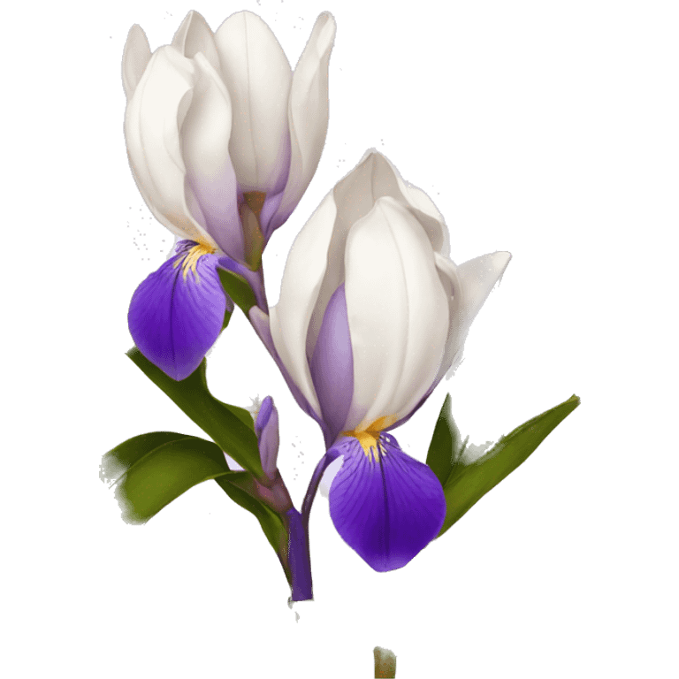 magnolia and iris flowers emoji