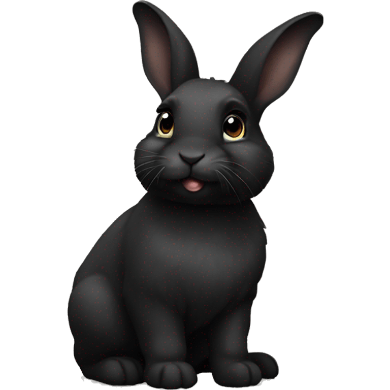 Cute black Poland dwarf bunny emoji