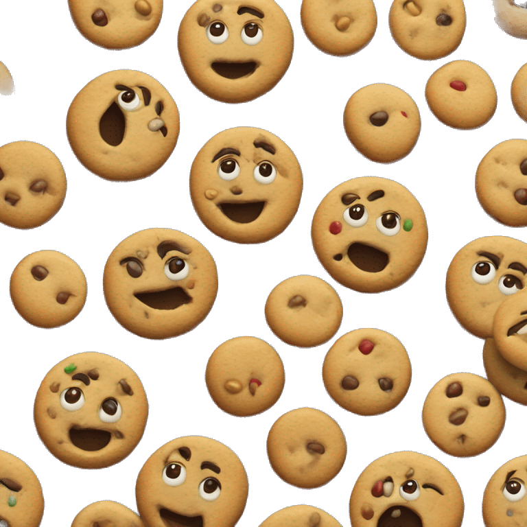 cookie chip with m&m smiling  emoji