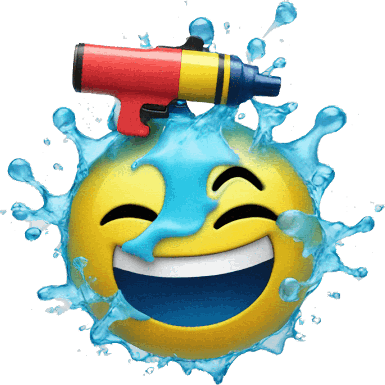 smiley face with water gun emoji