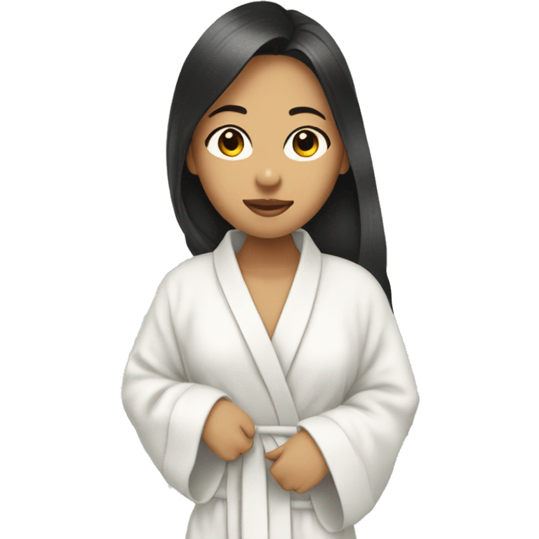 asian girl wearing a sheet mask in a bath robe emoji