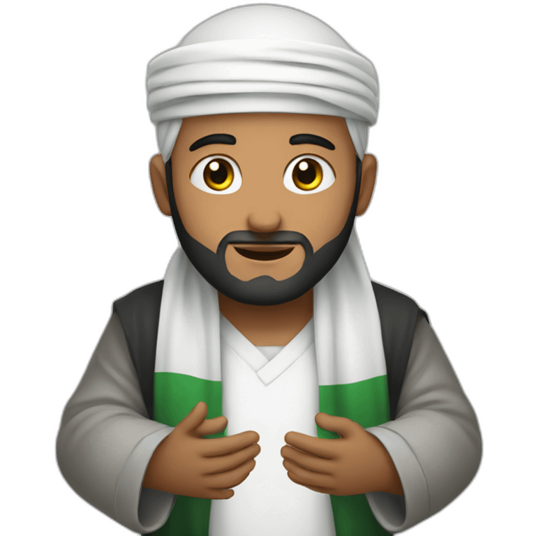 a muslim men doing the prayer for palestine emoji