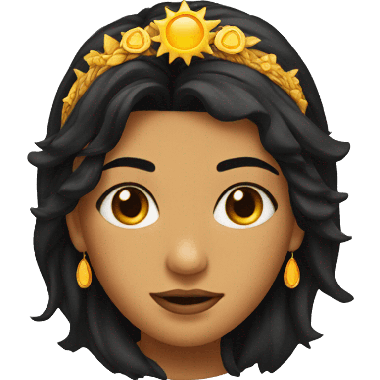 Sun goddess with black hair emoji