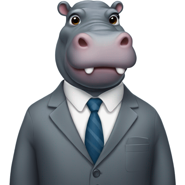 Hippo wearing suit  emoji