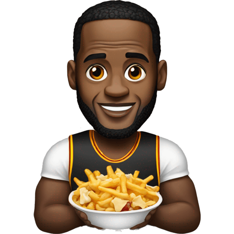 Lebron James holding poutine emoji