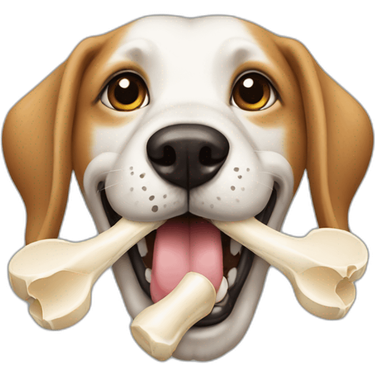 dog with bone in mouth emoji