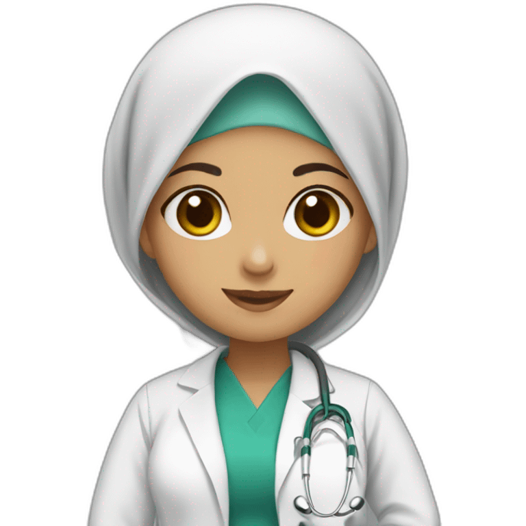 Girl hijab medical student emoji