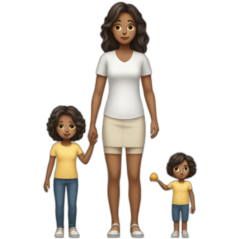 mother and child with dark hair5 and white skin full length emoji