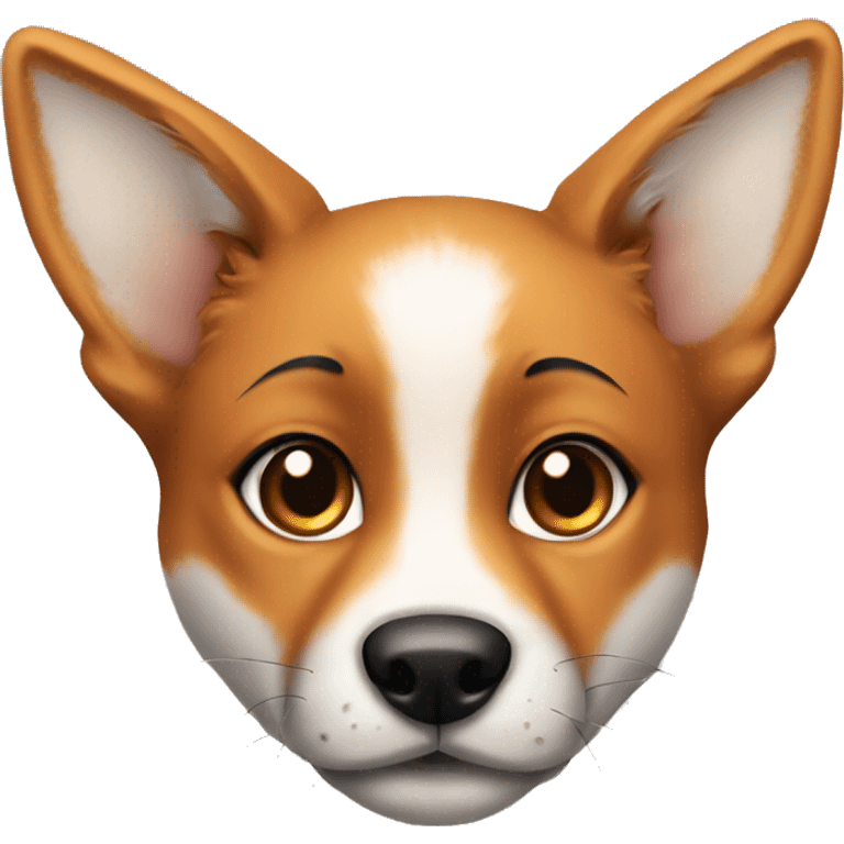 Fox dog puppy with black muzzle and freckles emoji