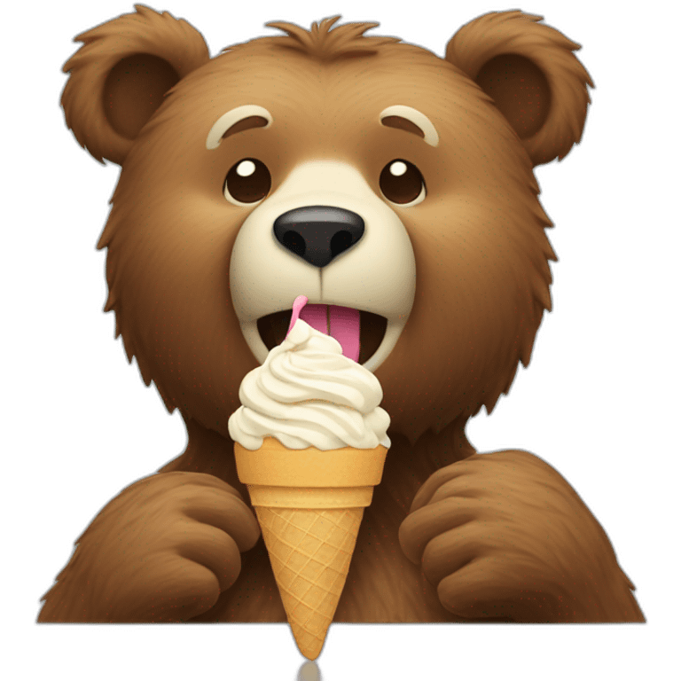 bear eating ice cream emoji