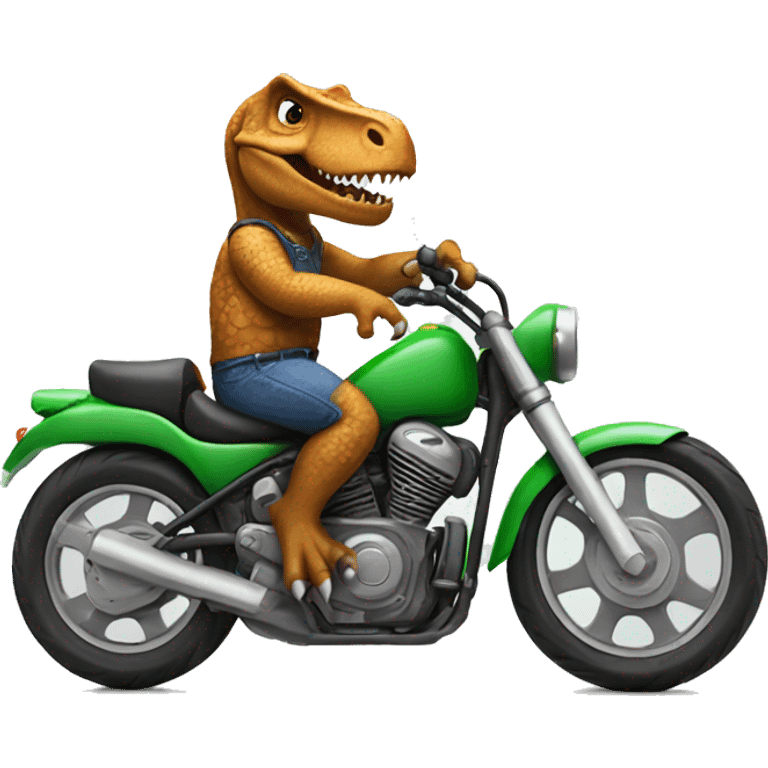 Dinosaur on a motorbike emoji