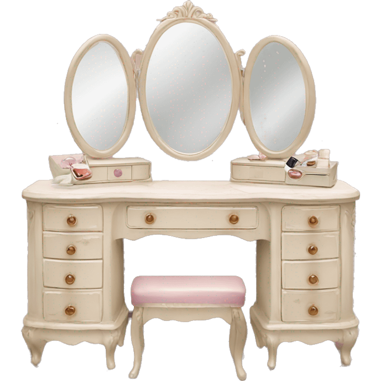 Vintage vanity makeup table aesthetic emoji