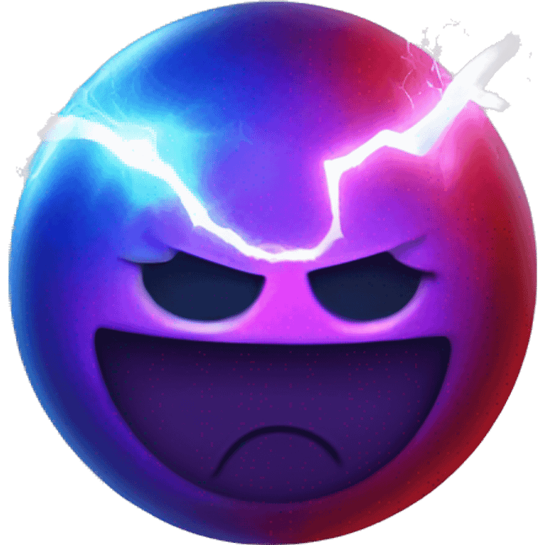 Red And blue ball fuse and create a purple ball with Purple lightning aura emoji