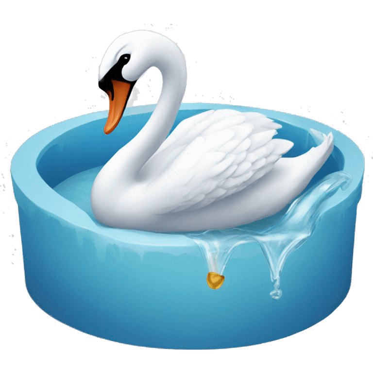 Swan drinking water emoji