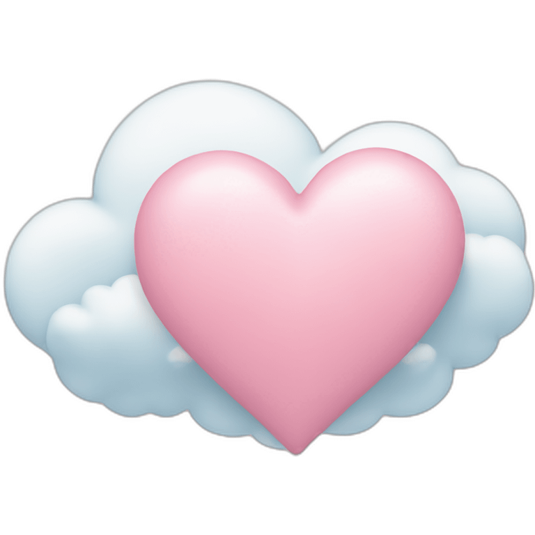 Pastel pink heart with a cloud emoji