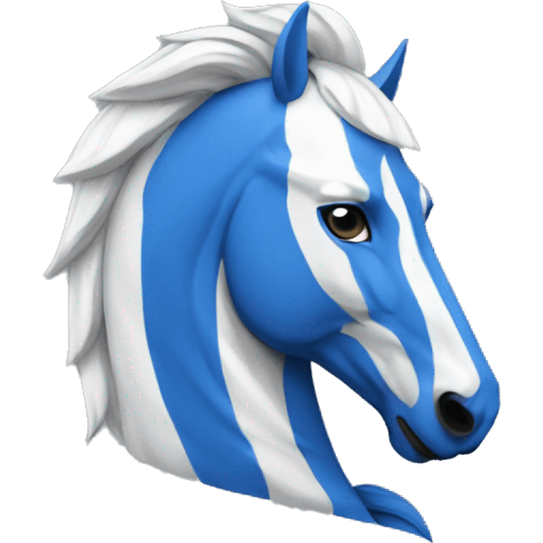 blue and white trojan emoji