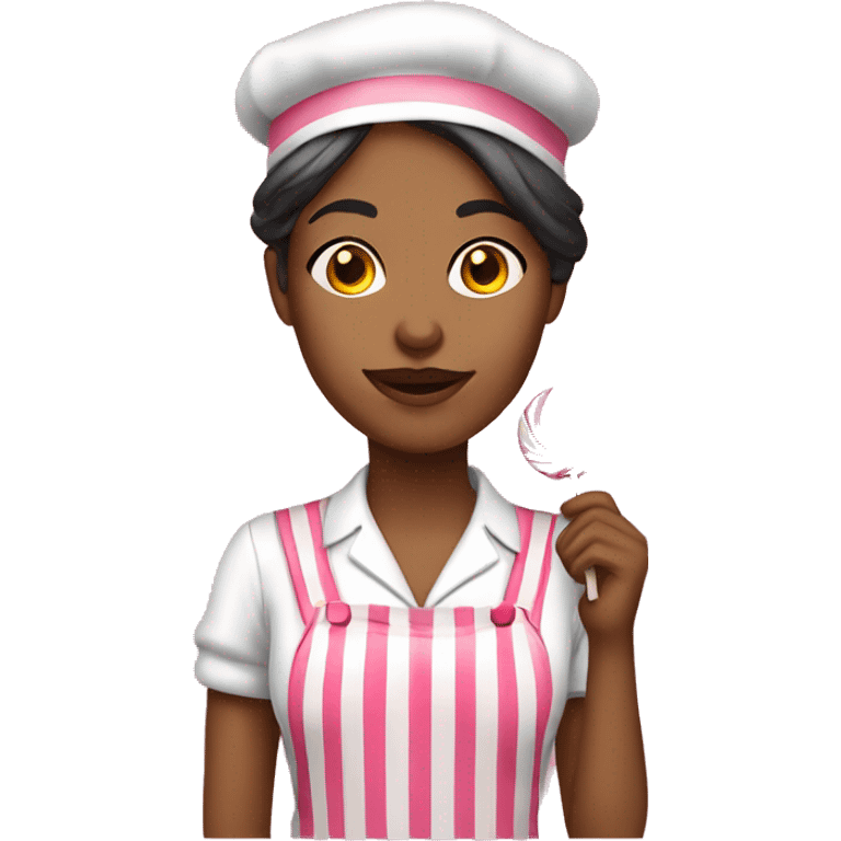 Female candy striper holding lollipop  emoji