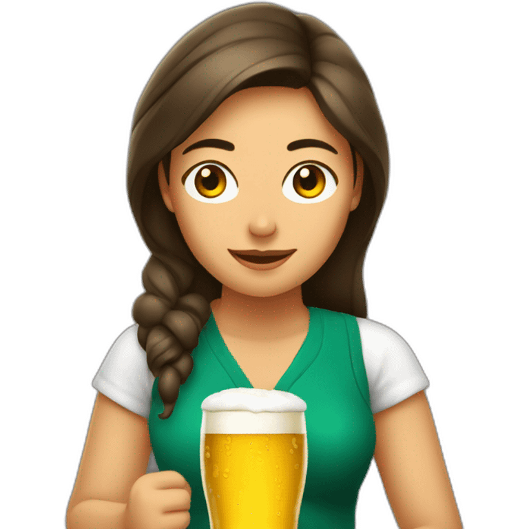 Mujer tomando cerveza emoji