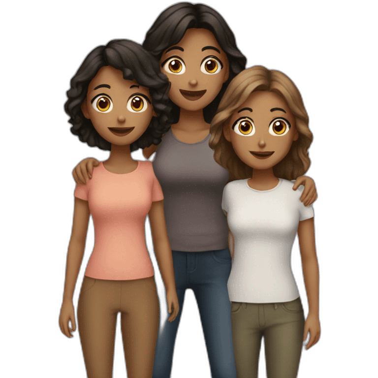 3 young women emoji