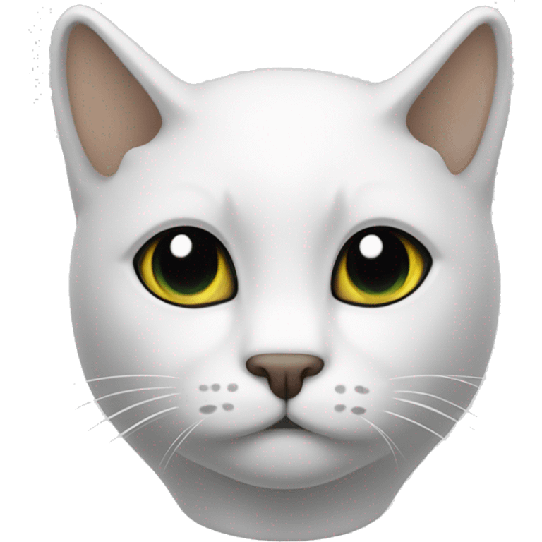 gato blanco con orejas negras emoji