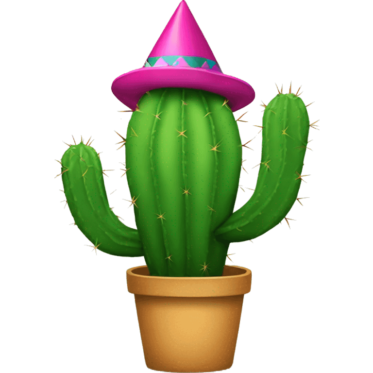 Cactus with a party hat emoji