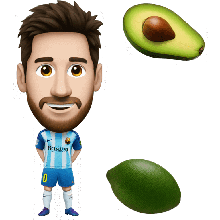 messi whit a aguacate emoji