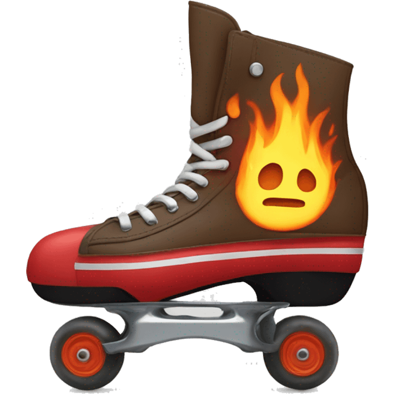 Patines en línea con las ruedas que van a fuego  emoji