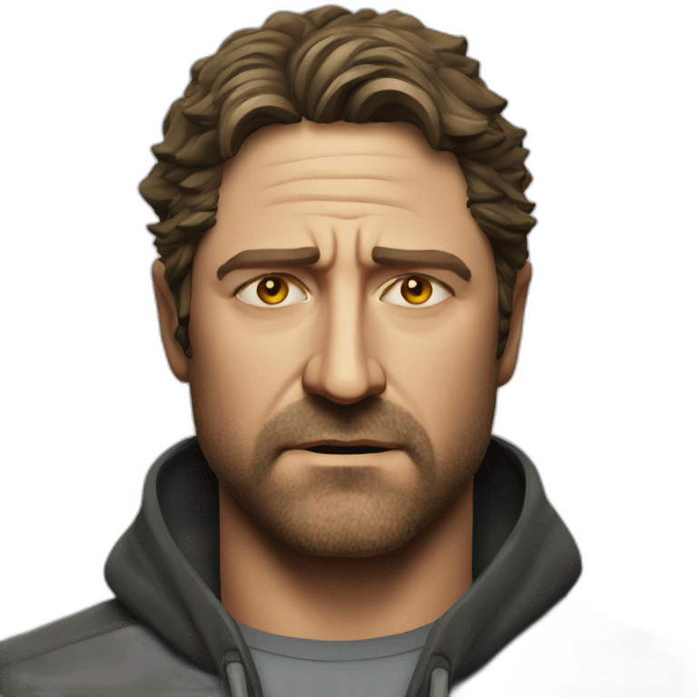 actor gerard butler serious emoji