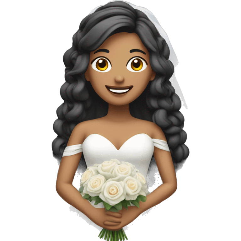 Bride cascading bouquet  emoji