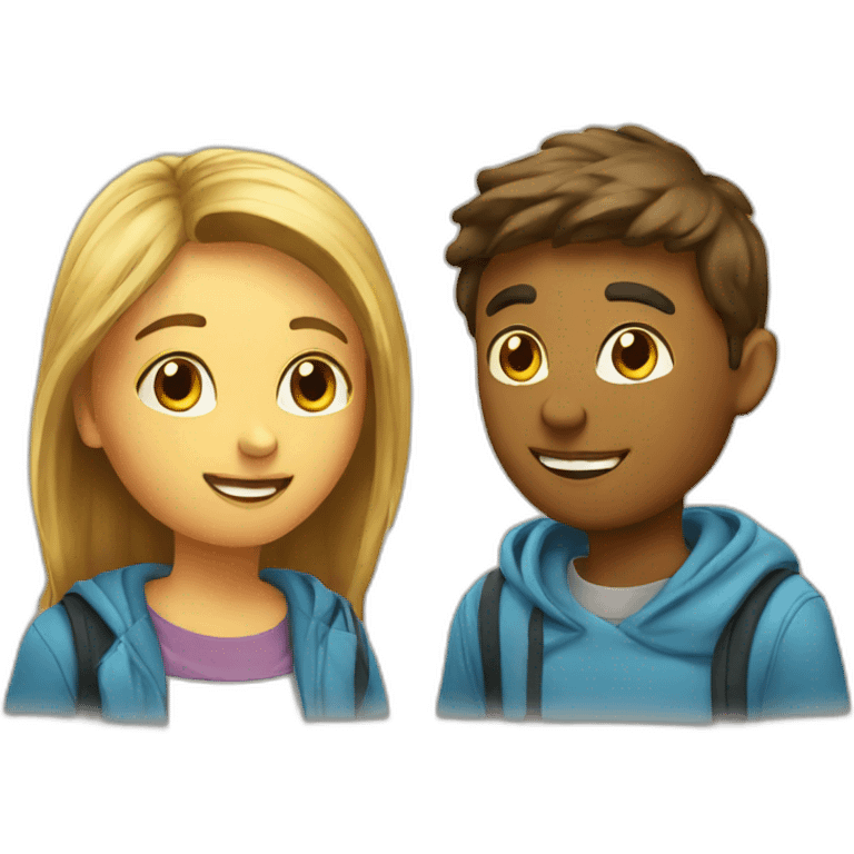 two students talking emoji