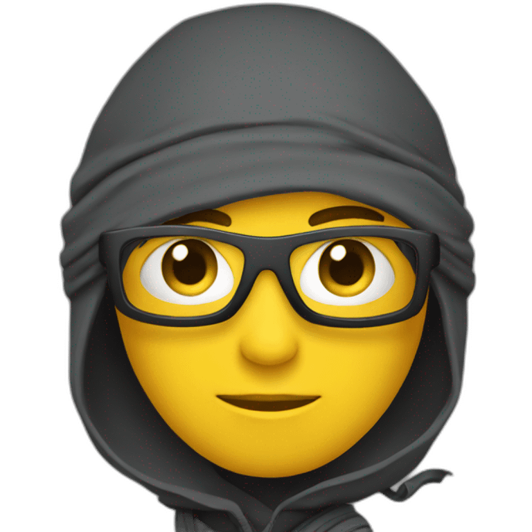 Ninja con ropa gris con lentes oscuro emoji