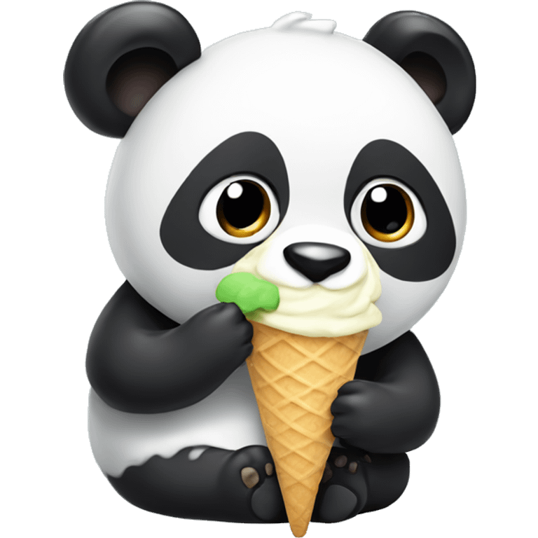 Panda eating ice cream emoji