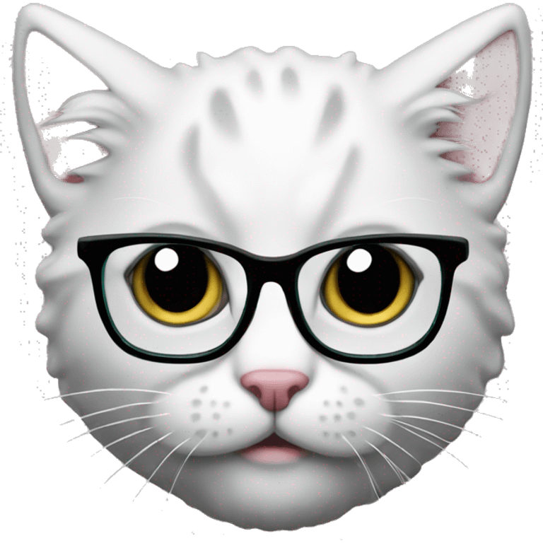 brains outside kitten with eyeglasses  emoji