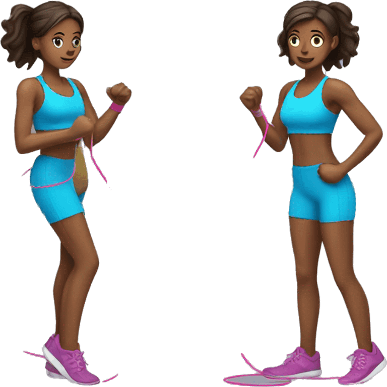 gym junkie female skipping rope emoji