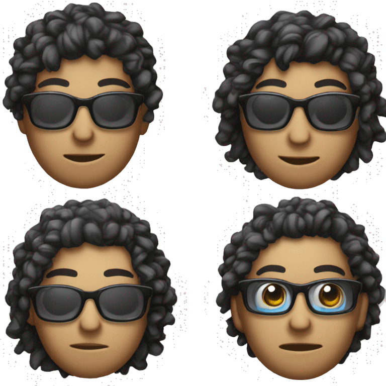 Crie um emoji gamer para minhas lives na twitch, cabelo preto de oculos com visual hacker cor do corpo branca emoji