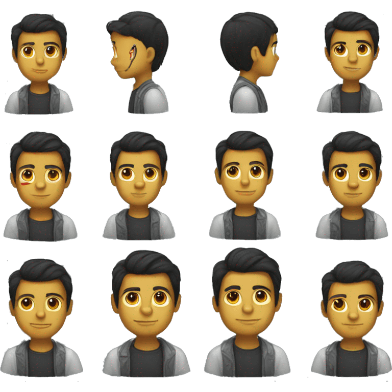 young coder with good hairstyle and dark hair emoji