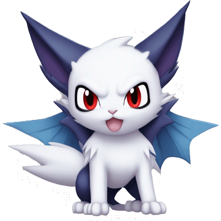 Edgy Cool Chibi Sneasel-Noibat-Absol-Pokémon-Fakémon-fusion-cat Full Body emoji