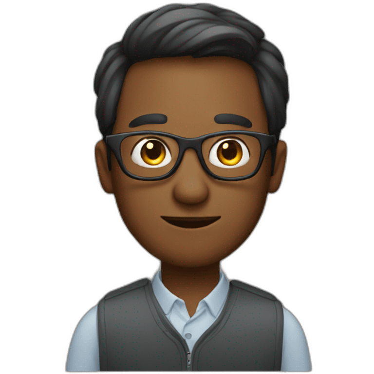 man with macbook with glasses  emoji