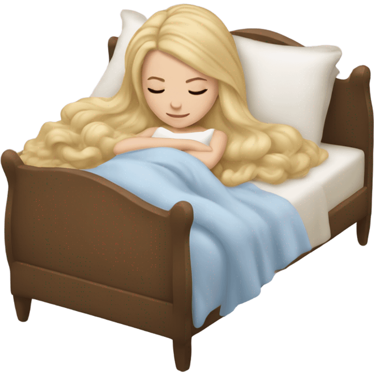 sleeping beauty blonde white girl with a brown pillow emoji