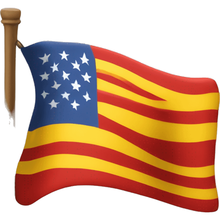 Es emoji de una bandera sin mástil de con el orden de barras horizontales de colores siguiente: amarillo, rojo, amarillo, rojo, amarillo, rojo, amarillo, rojo y amarillo. emoji