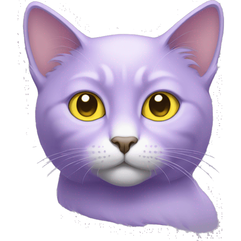 Light purple cat with yellow eyes and no white fur emoji