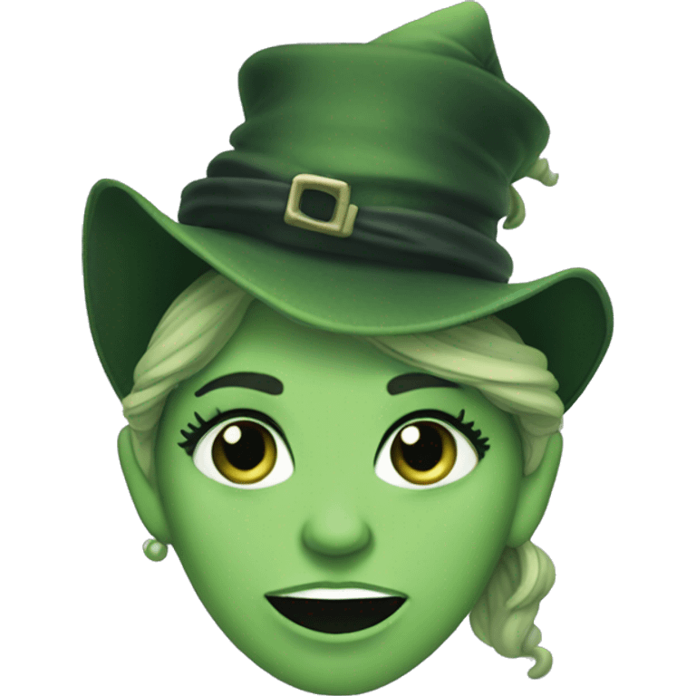 Elphaba with her hand on forehead waving with fingers emoji