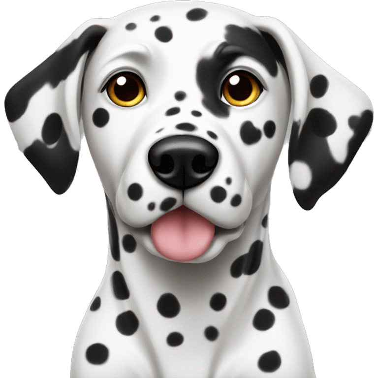 Dalmatian with half face black emoji