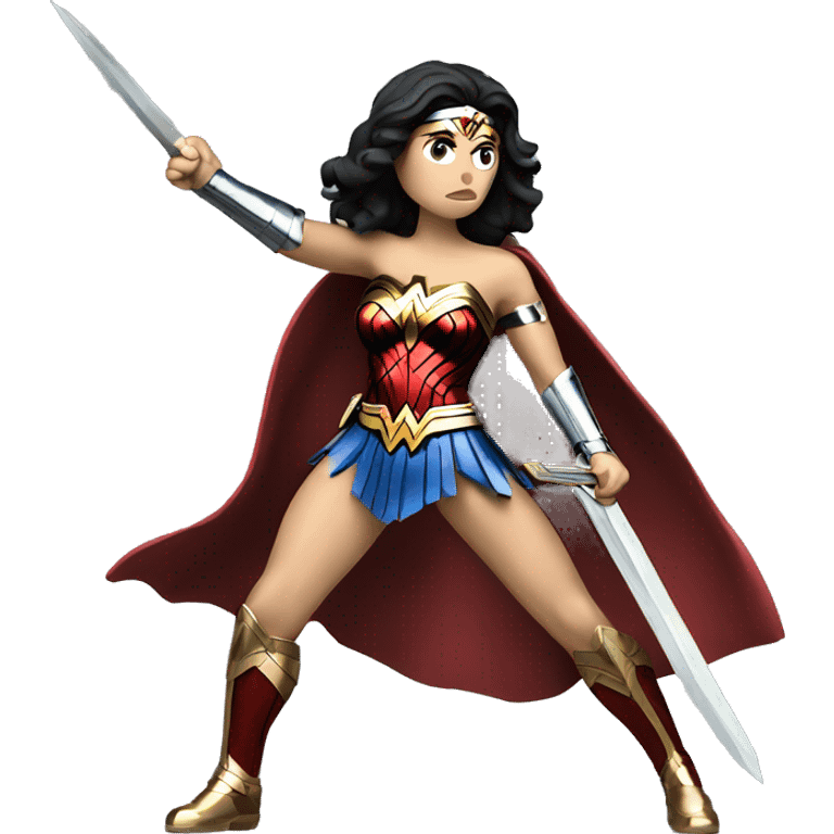 Wonder Woman battling with sword  emoji